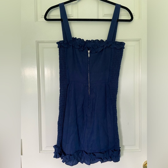 REFORMATION NAVY SMOCKED DRESS - Picture 2 of 3